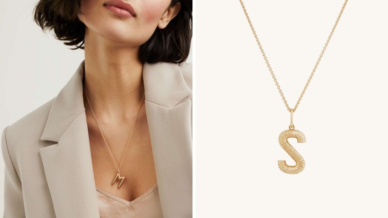 Celeb-loved brand Mejuri's personalised pendants are the perfect gift. Image: Mejuri.