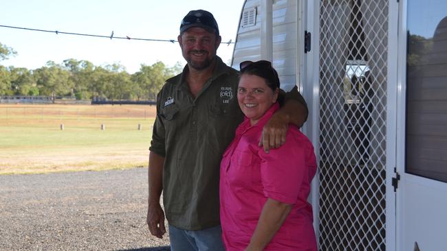 Rural Aid Co-ordinators Lee and Rosey Barlett at the Gayndah Showgrounds. Picture: Sam Turner