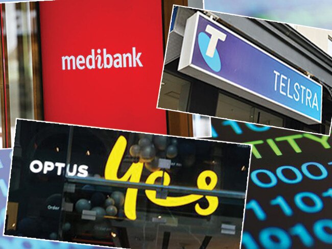 Medibank, Telstra and Optus have all been the subject of recent hacks and loss of customer data. Pictures: Supplied