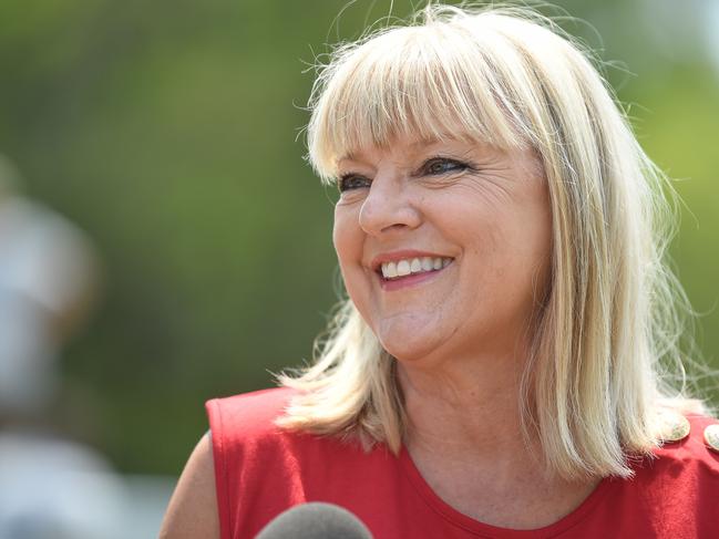 Acting mayor Donna Gates  opening the revamped Jacobs Well skatepark. Picture: Lawrence Pinder