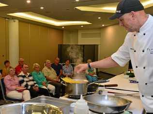 Chef Matt Golinski hosts a cooking masterclass. Picture: John McCutcheon