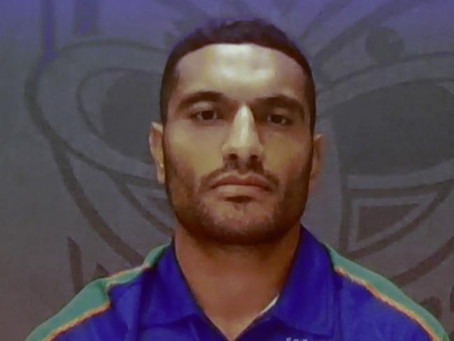 DAILY TELEGRAPH APRIL 12. The Warriors Marcelo Montoya charged over a homophobic slur against the Cowboys Kyle Feldt, appearing via video link at the NRL judiciary at Rugby League Central, Moore Park. Picture: Jonathan Ng