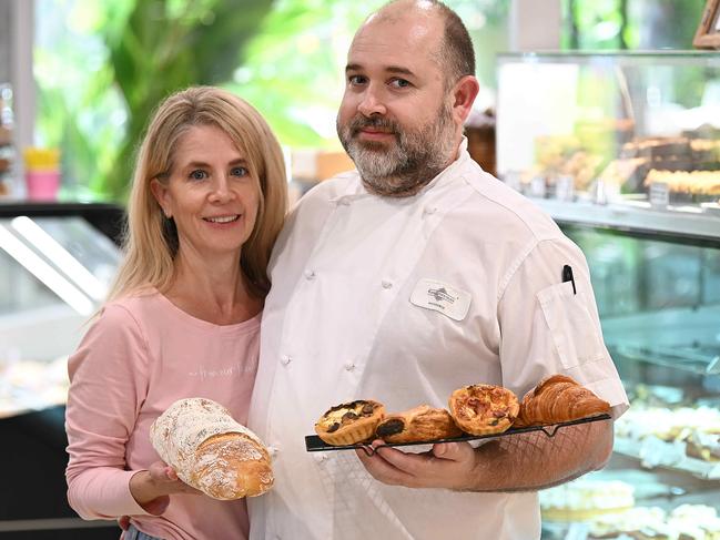 31/5/2024: Lachlan and Kylie Scott owners of Flour & Chocolate at Northgate , talk about about bakeries struggling which has resulted in some closures. Brisbane . pic: Lyndon Mechielsen/Courier Mail