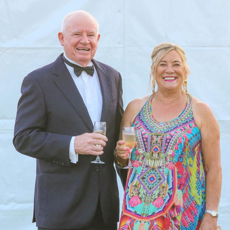 Dwyn Delaney and Roxanne Gable at the Darwin Turf Club Gala Ball. Picture: Glenn Campbell