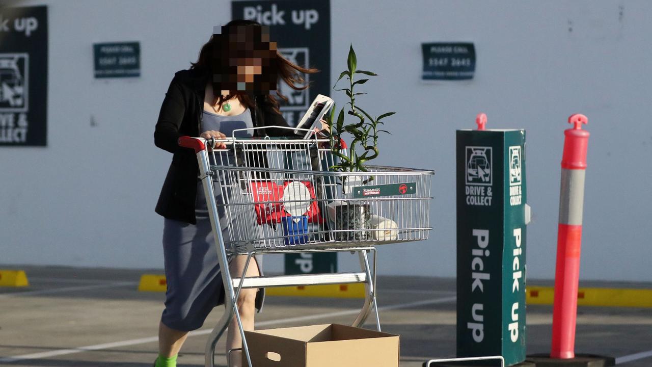 A woman caught in non-essential shopping trip during lockdown.