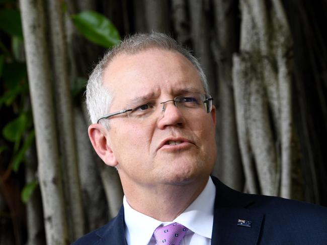 Scott Morrison in Jakarta for his first overseas trip as Prime Minister. Picture: AAP Image/Lukas Coch