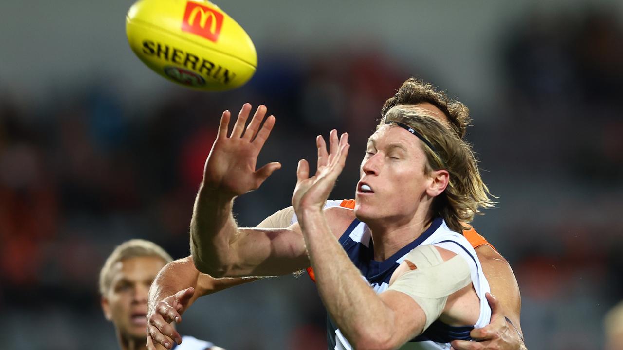 Blicavs in action against GWS. (Photo by Mark Metcalfe/AFL Photos/via Getty Images )