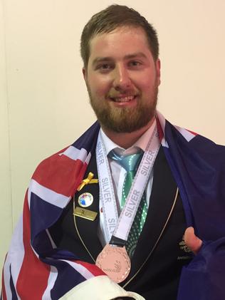 Bradley Ingham picked up silver for industrial mechanical millwright. Picture: Monique Hore