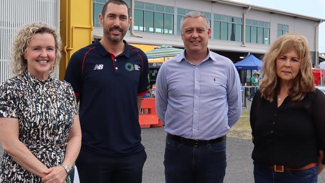 Kylie Porter of Greater Whitsunday Alliance, Harrup Park CEO Adrian Young and Greater Whitsundays Communities CEO Carol Norris joined RCOE CEO Steven Boxall to call for more bipartisan election commitments.