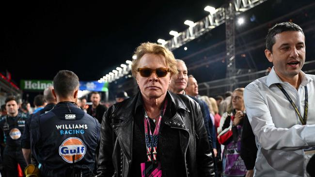 Axl Rose at the Las Vegas Formula One Grand Prix over the weekend. Picture: AFP