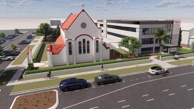 The Anglican Diocese of North Queensland plans to build a new community care centre next to the church on Lake St. Picture: Supplied