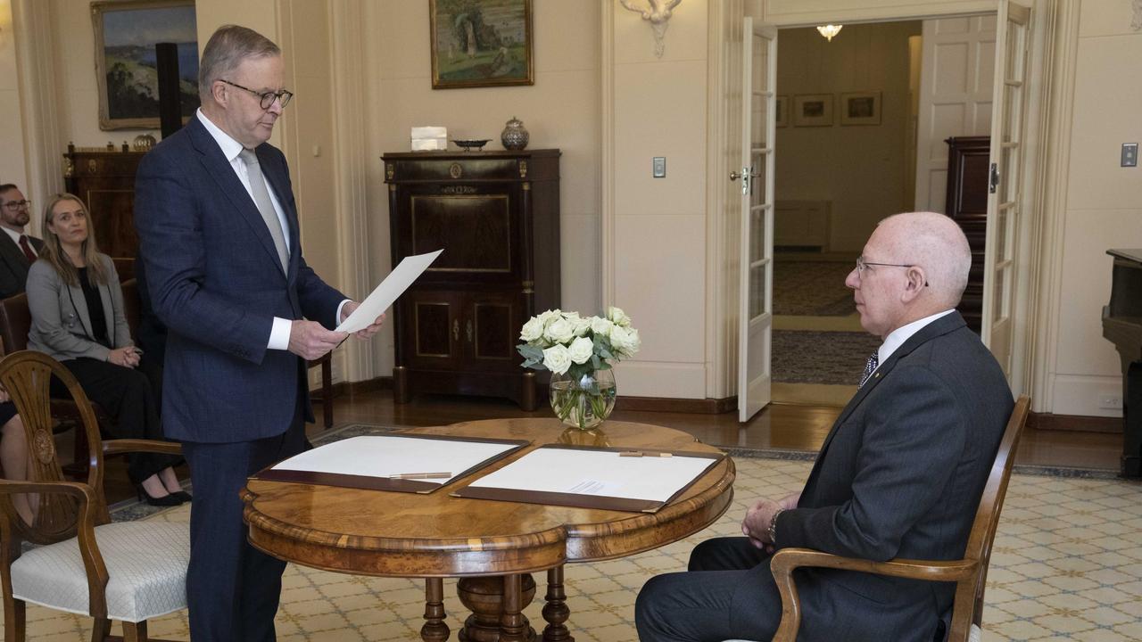 Anthony Albanese chose a secular affirmation of office for his swearing in as prime minister. Picture: NCA NewsWire / Andrew Taylor