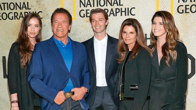 The star (pictured here with three of his children and ex-wife Maria Shriver) was worried about how his campaign would affect his family. Picture: Phillip Faraone/Getty Images