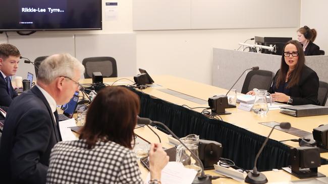 Harriet Shing before the Commonwealth Games Inquiry. Picture: David Crosling