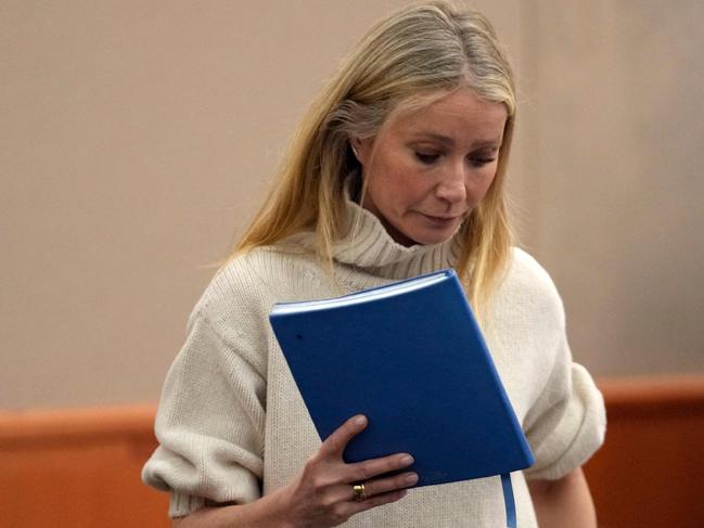 Gwyneth Paltrow and her lawyer were annoyed by the courtroom cameras. Picture: AFP