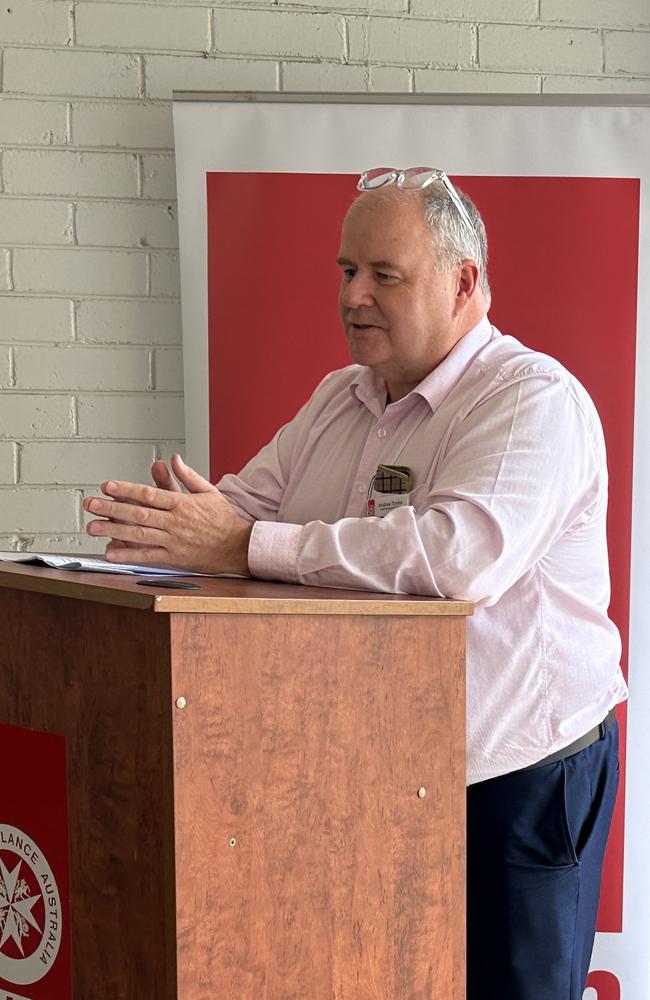 St John NT chief executive Andrew Tombs said he was “happy to meet with union delegates” to discuss their concerns. Picture: Sam Lowe