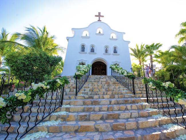 The entrance to the chapel where they will tie the knot. Picture: Supplied