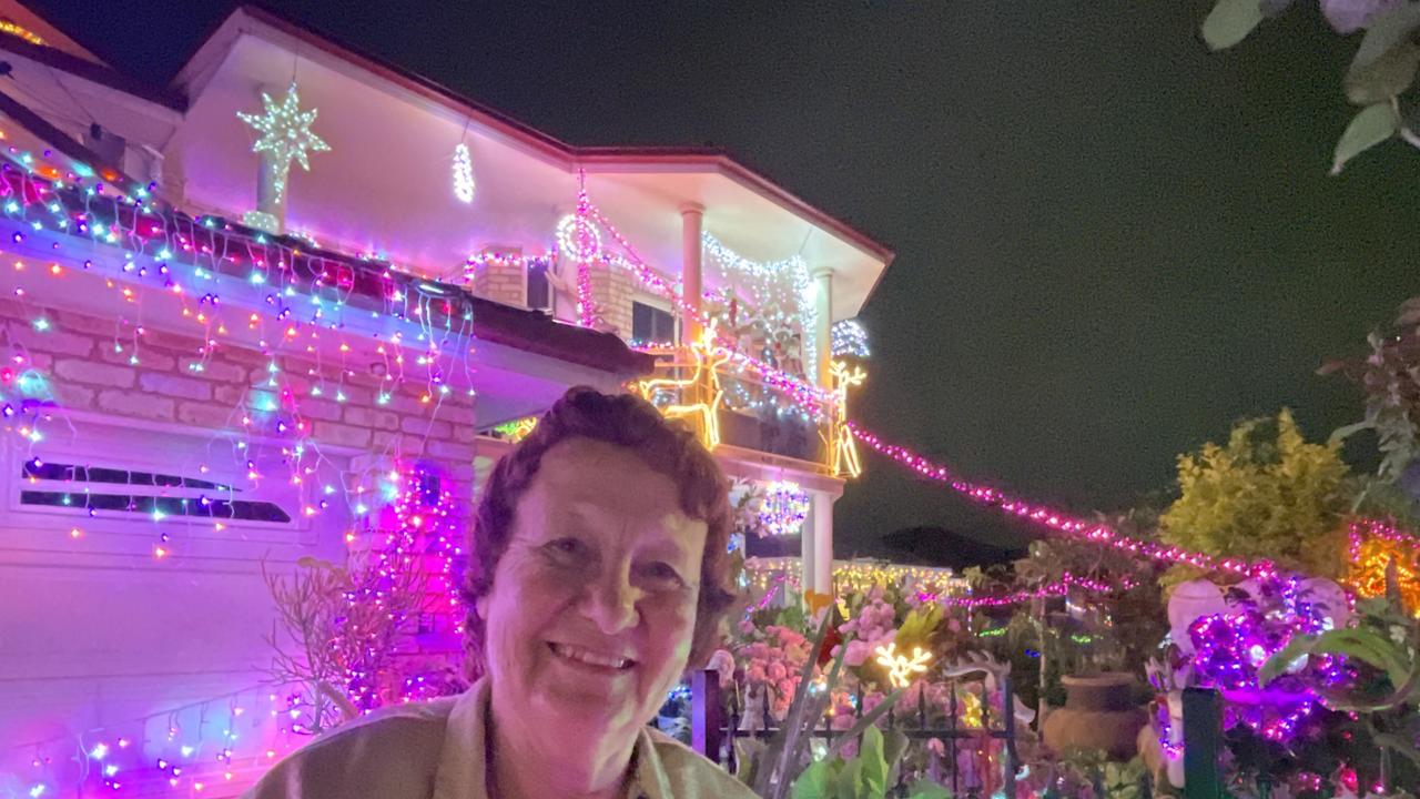 Doris Meilak with her striking Christmas lights display at 72 Cumberland Rd, Greystanes.