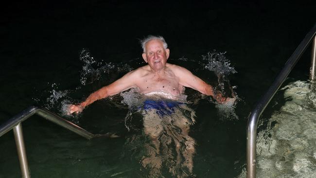 Lance is well known at the pools, his trademark smile a welcome sight in the early hours of the morning. Picture: Peter Lorimer.