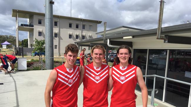 PBC goal kickers in the first game Braeden Cooper, Josh Fahey, middle) and Maklin Johnston.