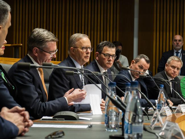 Prime Minister Anthony Albanese at a press conference after the National Cabinet meeting at Parliament house, Canberra. Picture: NCA NewsWire / Martin Ollman