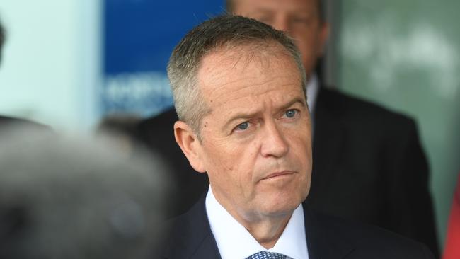 Opposition Leader Bill Shorten speaks at a press conference during a visit to North Coast Radiology in Ballina yesterday. 