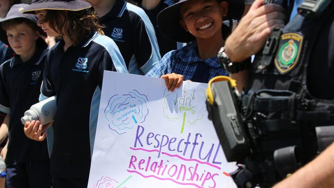 Ballina students and police marching against family and domestic violence in Ballina last year. Picture: Supplied