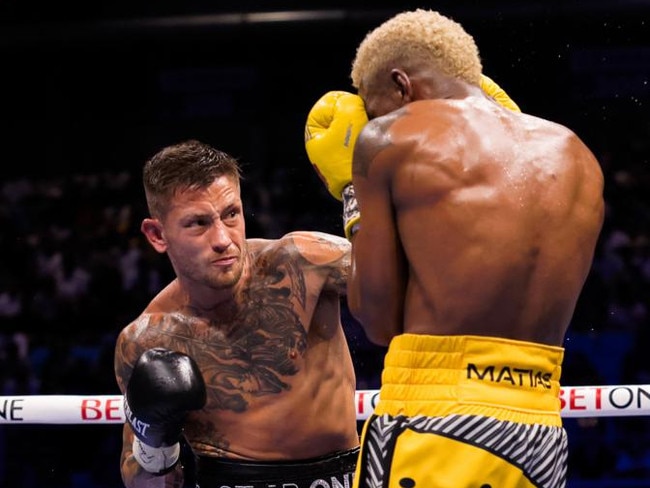 Liam Paro shocked Subriel Matias to win the IBF super lightweight title. Picture: Amanda Westcott/Matchroom