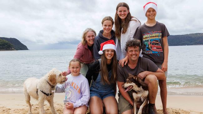 Christmas holidays at Patonga Beach on the Central Coast: Brother and Sister Daniel Bishop and Anna Cullinane bring their kids together every year. Picture David Swift