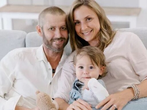 Lincoln with wife Ramona and baby Lea.