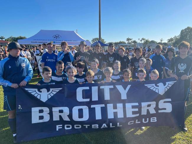 Junior squad members of the City Brothers enjoying a victory at a carnival during some weekend sporting activity