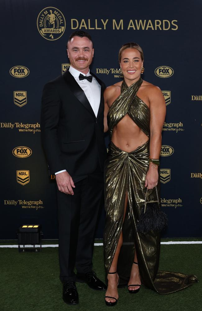 Jake Callister and Isabelle Kelly arrive at the 2024 Dally M Awards Picture: Getty Images