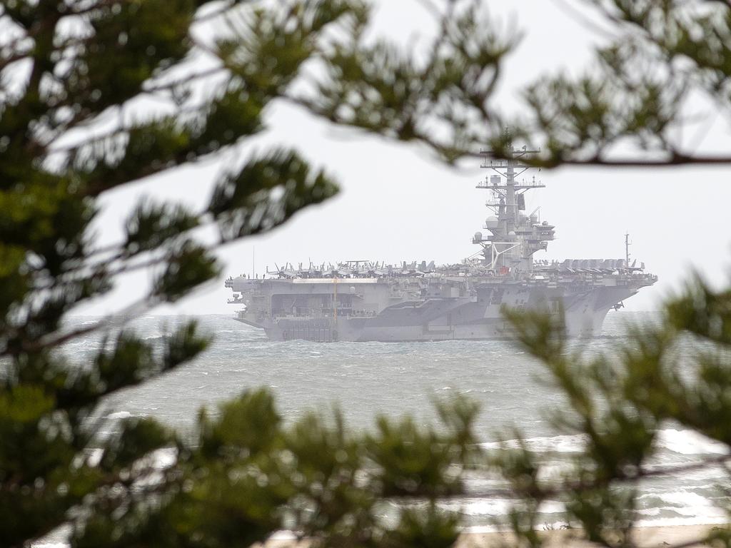 Local photographer Cade Mooney captured another war ship crossing the Coast today, believed to be the USS Ronald Reagan.