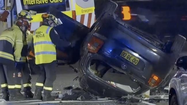 Kanj's car after the crash. Picture: 7NEWS