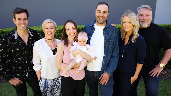 Bruno Bouchet with his wife Laura and their daughter Juliette with their respective bosses. Picture: Sam Ruttyn