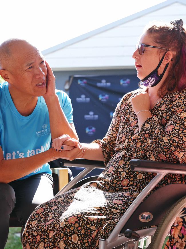 Dr Teo chats with Kellie-Anne Goodwin. Picture: Sam Ruttyn