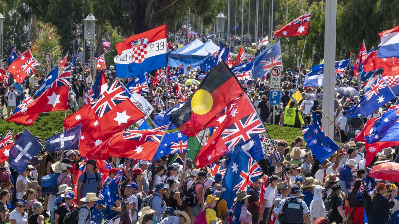 ACT Police have told campers at EPIC showgrounds to move on. Picture: NCA NewsWire / Martin Ollman