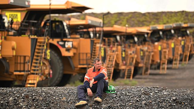 Pit operator Stewart Mills at the New Acland coal mine. Picture: Lyndon Mechielsen