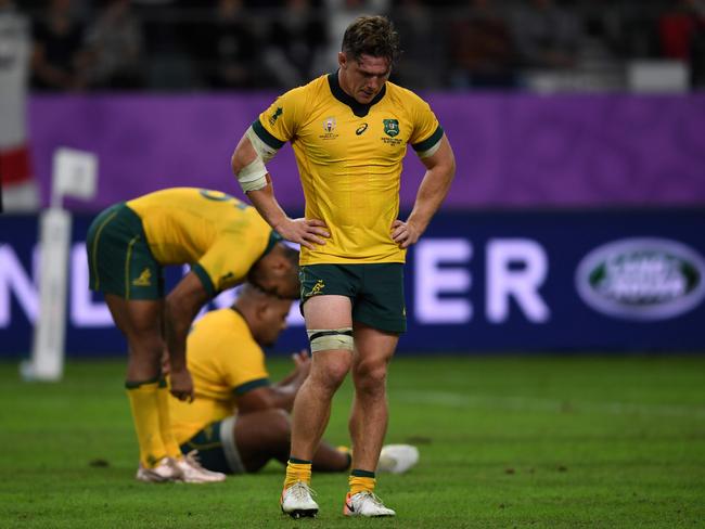 Australia's Michael Hooper after the Wallabies lost the World Cup quarter-final to England.