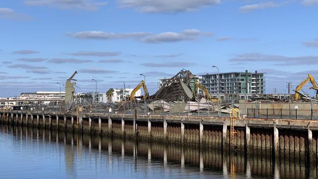 The former site of Shed 26, which was demolished on Thursday. Photo Caleb Bond/The Messenger.