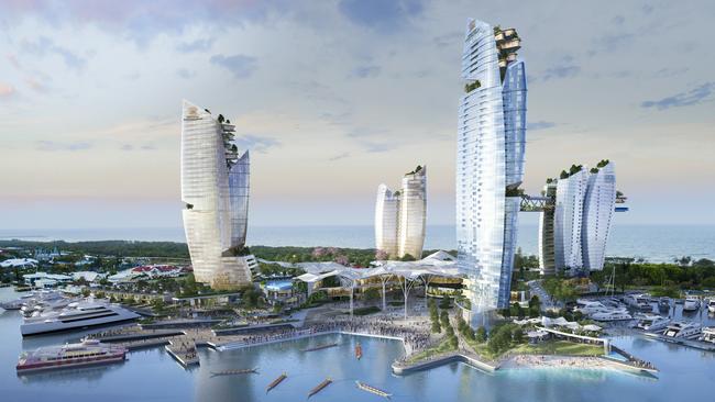 Five high-rise towers feature in the ASF proposal for a $3bn ­casino and hotel project to be built on land between Sea World and Palazzo Versace on the Gold Coast.