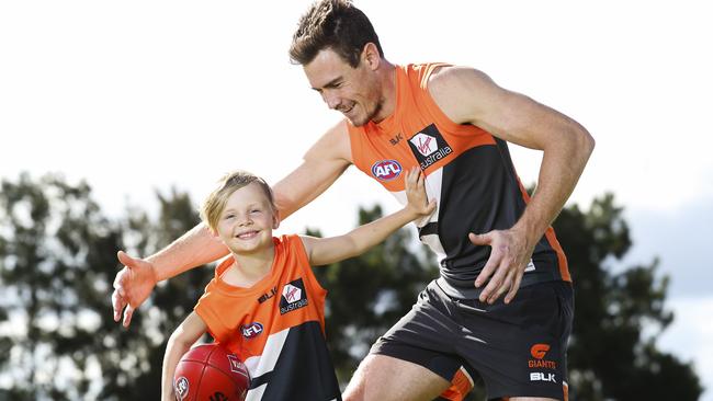 GWS Giants Jeremy Cameron and supporter Lincoln Summons are the stars of the club’s new campaign.