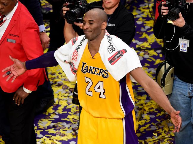 Kobe Bryant following his final game as a Laker