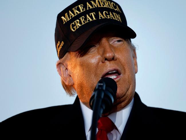 Republican presidential nominee, former President Donald Trump speaks during a campaign rally at Kinston Regional Jetport on November 3, 2024 in Kinston, North Carolina. Picture: Chip Somodevilla/Getty Images