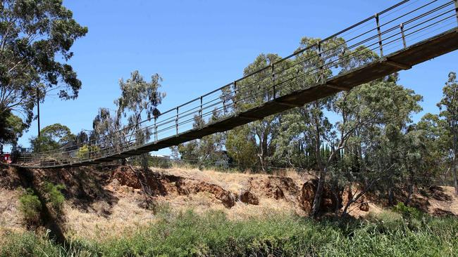 The old suspension bridge at the end of Severn Street in Gilberton. Picture: Stephen Laffer