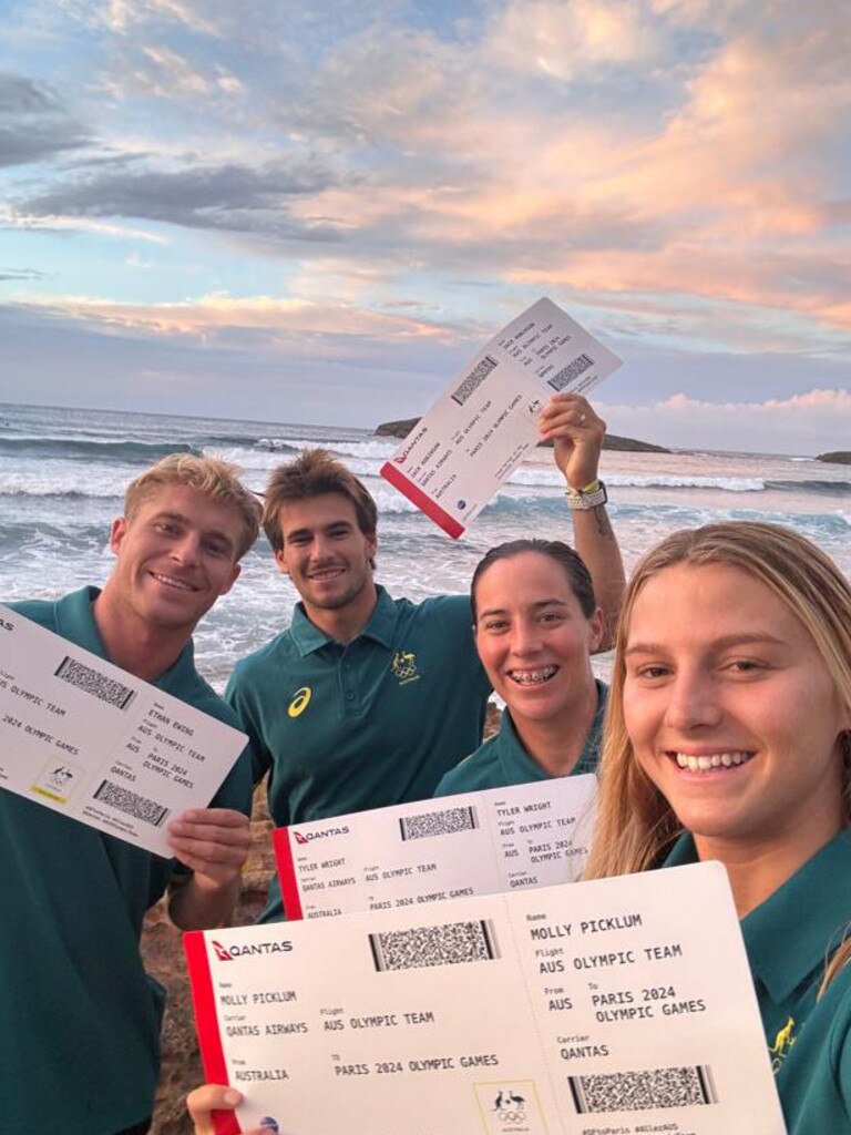 The Australian Olympic surf team have chosen to stick to what they’re used to rather than stay on the luxury cruise ship. Picture: Supplied