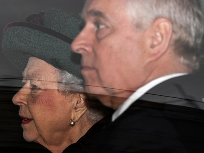 Britain's Queen Elizabeth II with her son Prince Andrew. Picture: AFP