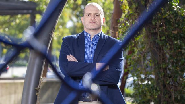 Sydney solicitor Marcel Joukhador is suing police for wrongful arrest and false imprisonment after he was apprehended in 2017 at his law offices and charged with fraud. Picture: Christian Gilles