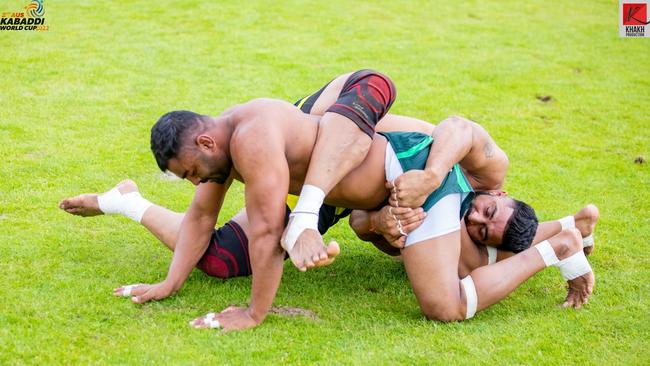 Kabaddi players at a tournament in Melbourne.