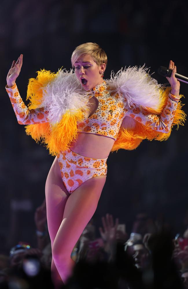 Miley Cyrus on stage. Picture: Yuri Kouzmin